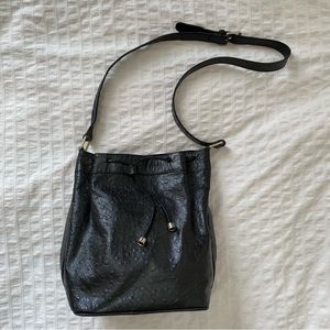 Lancel Ostrich Bucket Bag